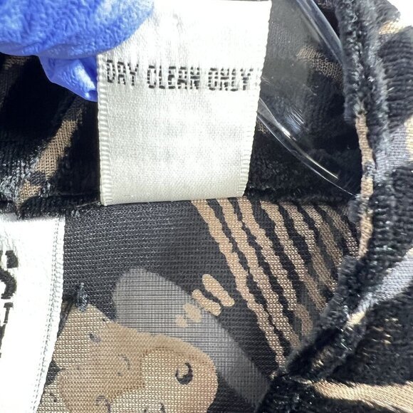 Chicos Design Womens 3 L Black Silk Velvet Burnout Jacket Mandarin Collar Tunic - Picture 8 of 15